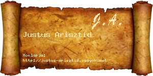Justus Arisztid névjegykártya